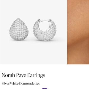 NWT Melinda Maria NORAH Silver and White Geometric Stud Earrings